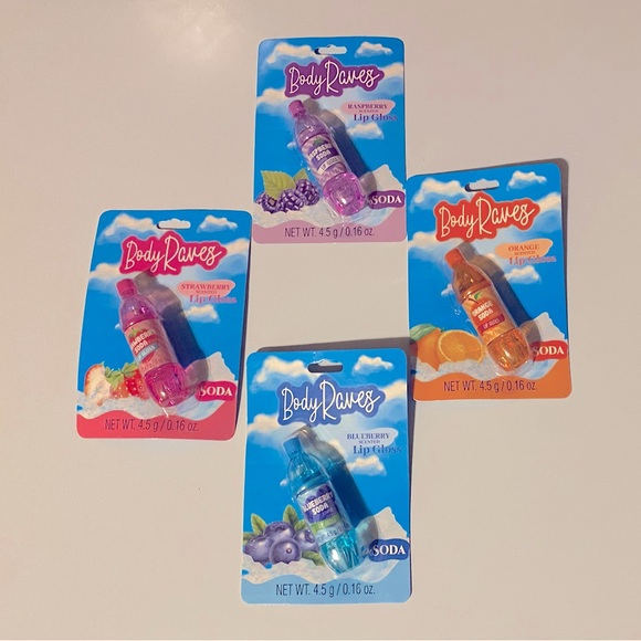 Body Raves Soda Flavored Lip Gloss Set of 4 - Picture 1 of 1